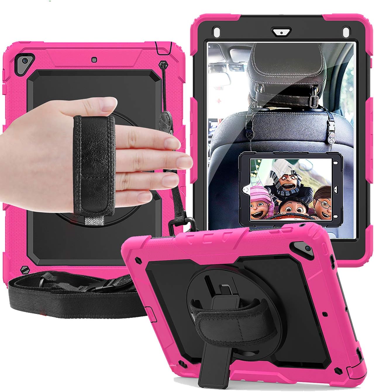 DuraSafe Cases for iPad 7.9 Inch Mini 4 2015 Mini 5 2019 [ Mini 4th / 5th Gen ] A1538 A1550 A2133 A2124 A2126 A2125 Built-in Kick Stand Heavy Duty Rugged Case - Pink