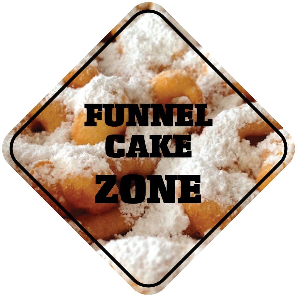 Aluminum Cross Sign Funnel Cake Zone Crossing Style C Metal Wall Decor - 12"x12"