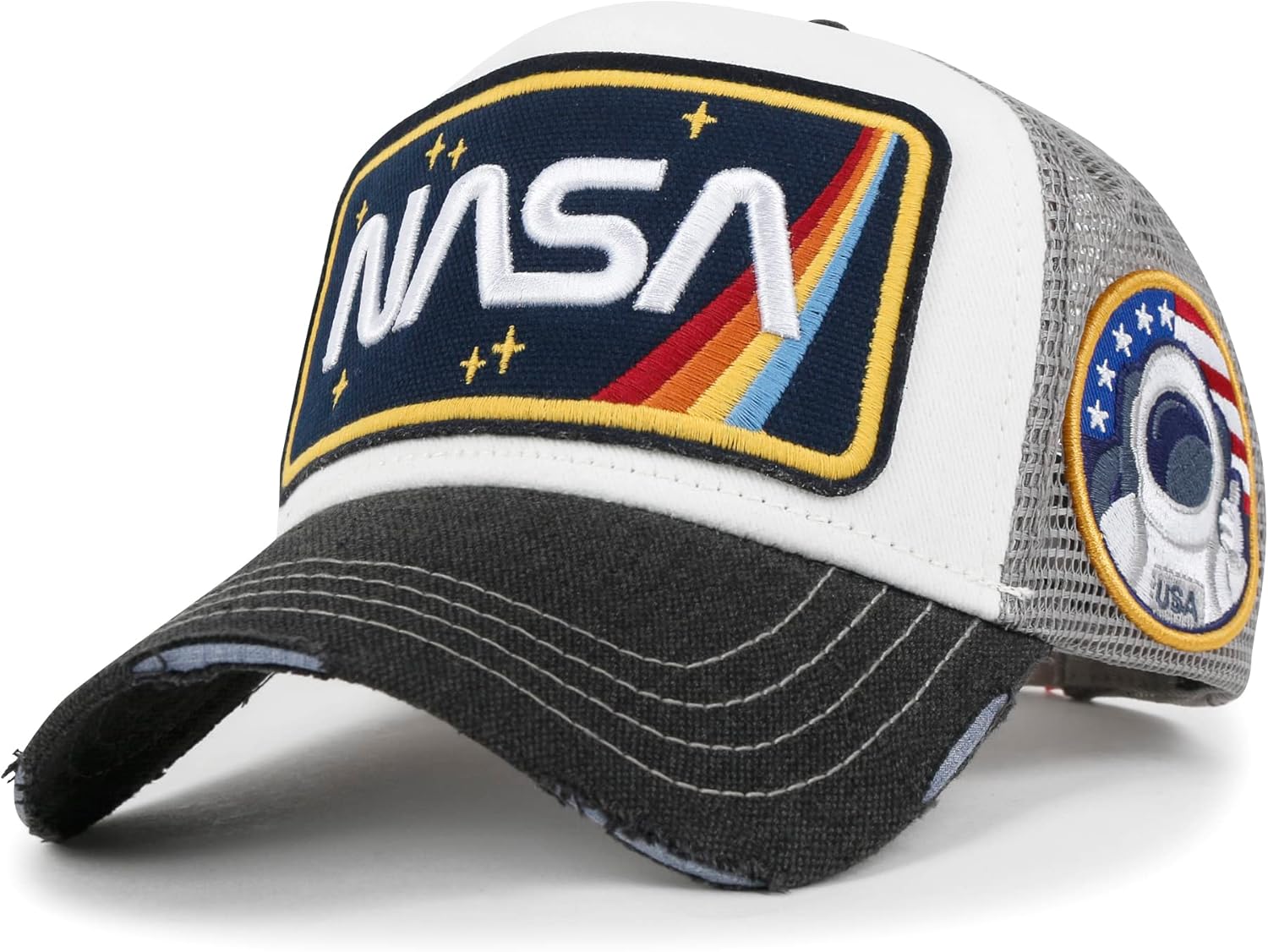 ililily Premium NASA Worm Logo Embroidery Structured Baseball Cap
