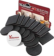 Yelanon Non Slip Furniture Pads -16 pcs 2  Furniture Grippers Hardwood Floors, Non Skid for Furniture Legs,Self Adhesive Rubber Feet, Anti Slide Furniture Floors Protectors for Keep Couch Stoppers
