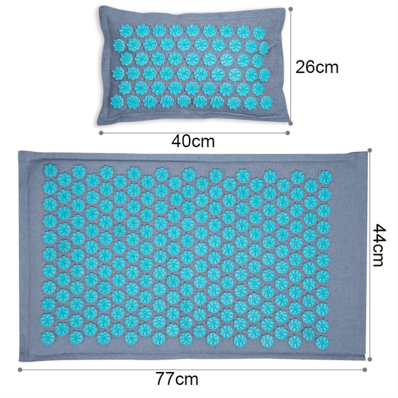 DieffematicYJD Mata do jogi Lniana masaż palmowy kokosowy Mata do jogi Mata do poduszki sportowej z torby Lotus Spike Akupressure Mata Poduszka (Color : Set B)