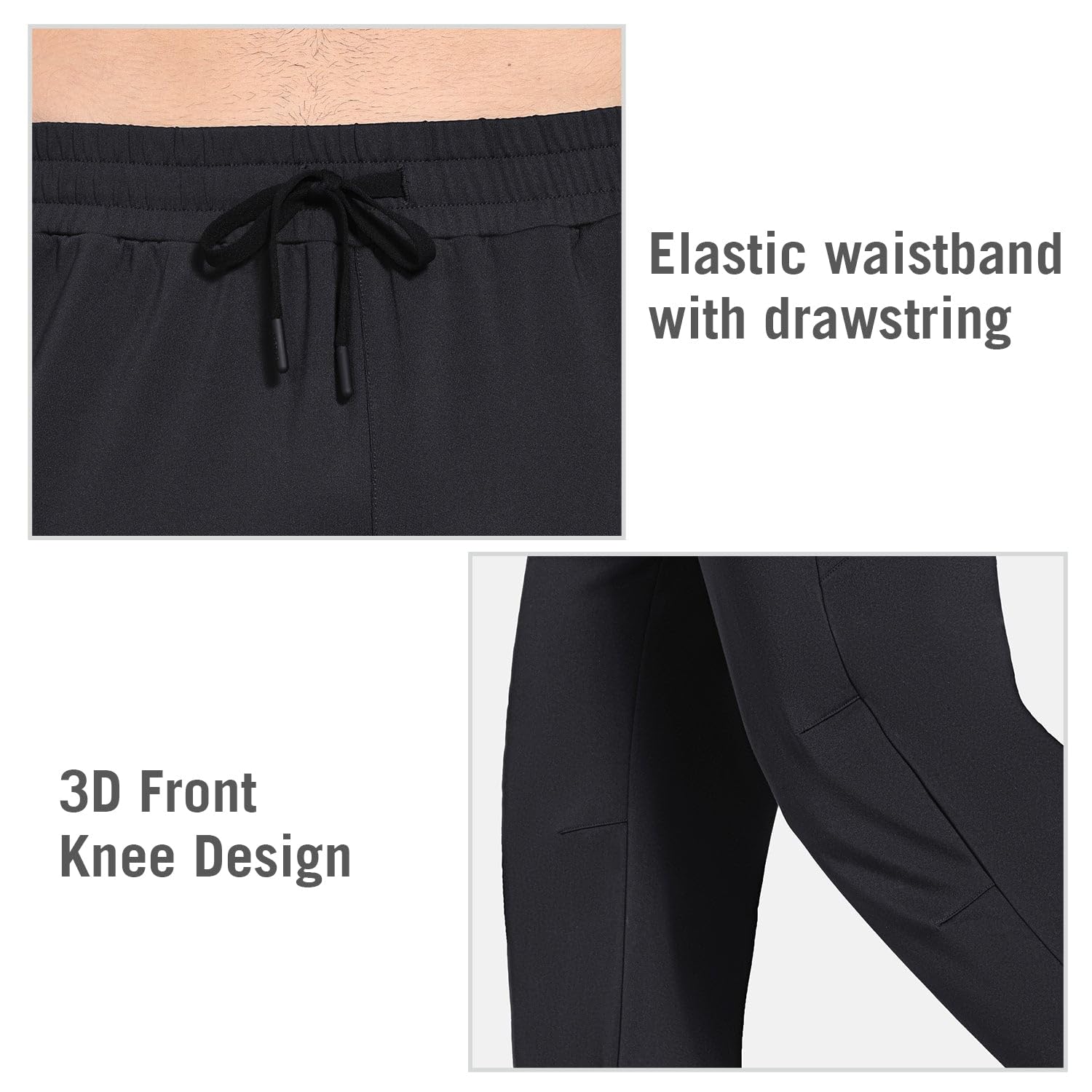 baleaf Pantalon Chandal Hombre Invierno Forro Polar con Bolsillos Pantalones Deporte Termico Pantalón Casual Jogger Impermeables Cintura Elástica Cordón Ajustable