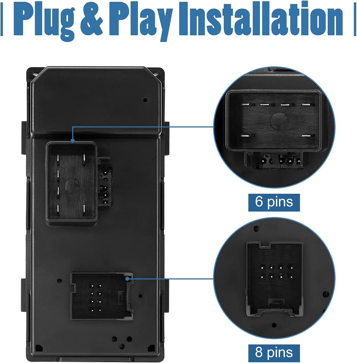 Driver Side Master Power Window Switch Compatible with 2007-2013 Silverado/GMC Sierra 1500 2500HD 3500HD Yukon, 2008-2011 HHR, Buick Replace OE 25789692 20945129 Window Control