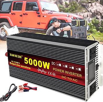 Pure Sine Wave Power Inverter 5000W 6000W DC 12V to AC 230V 240V Voltage Converter, car Inverter Used for Laptop, Pad, Phones, Tablet,5000W-24V