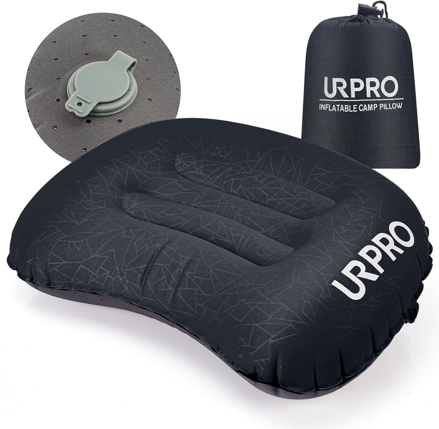 URPRO Ultralight Inflatable Camping Travel Pillow – Compressible, Compact, Comfortable, Ergonomic Inflating Pillows for Neck & Lumbar Support Camp, Hiking, Backpacking Black URPRO Ultralight Inflatable Camping Travel Pillow – Compressible, Compact, Comfortable, Ergonomic Inflating Pillows for Neck & Lumbar Support Camp, Hiking, Backpacking Black