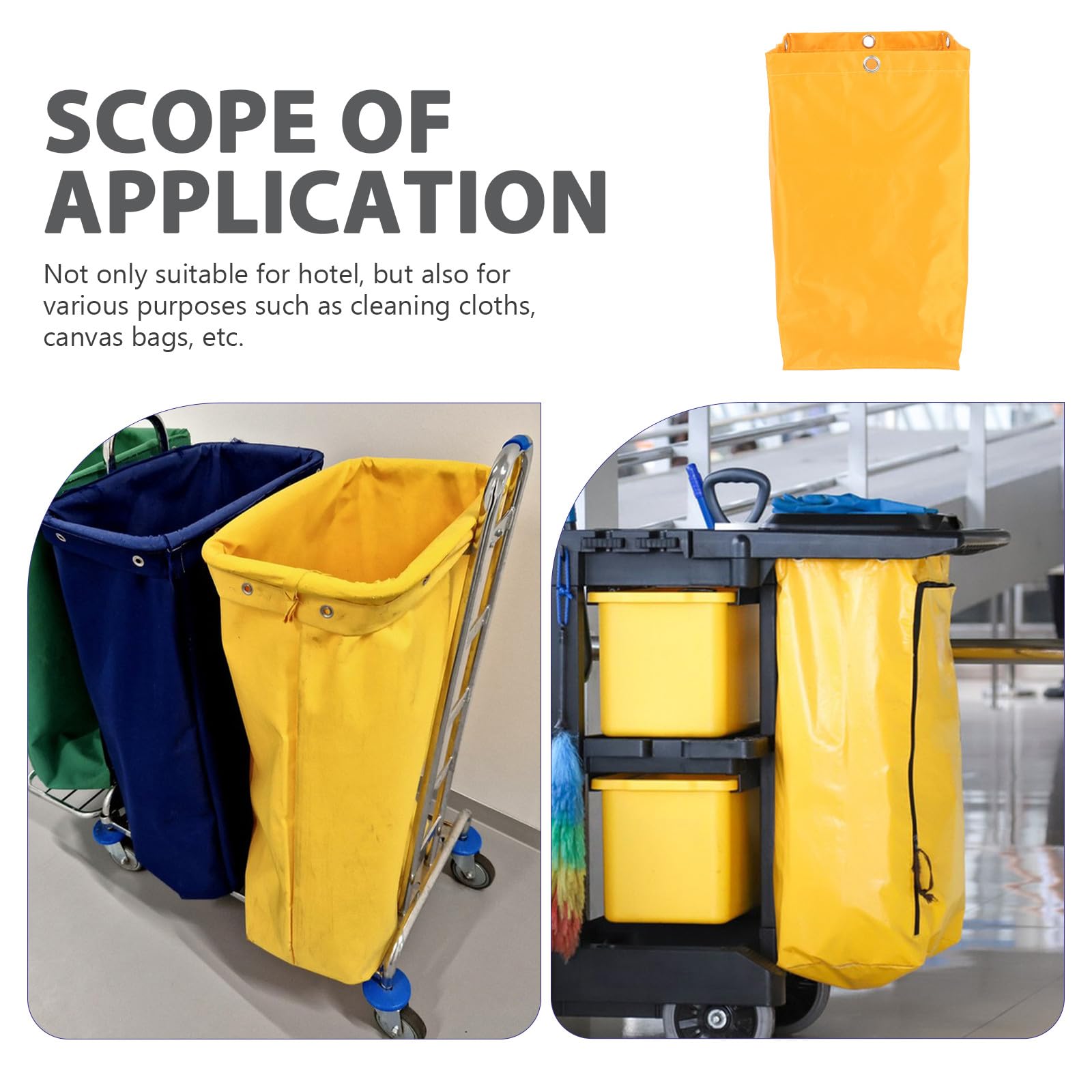 Amosfun Spritzwassergeschützte Reinigungstrolleytasche aus Canvas Große Aufbewahrungstasche für Gewerbliche Reinigungswagen Gepolstert Abnehmbar für Hotelwäschewagen und Mülltransport