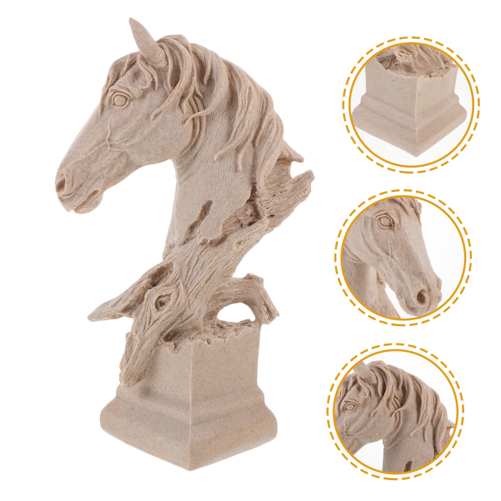 Amazon｜MARMERDO 馬の頭の飾り 人造馬のフィギュア 樹脂馬アート