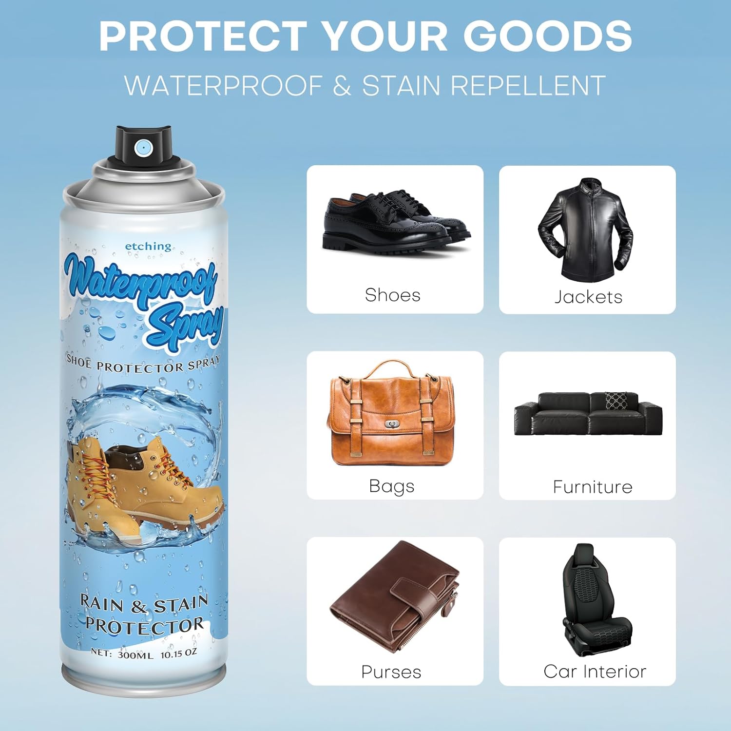 Adhesive Gbye 2 Pack Shoe Protector Spray, Suede Protector Spray, Rain & Stain Waterproof Protection for Shoes, Boots, Handbags, Purses, Suede, Leather, Canvas, Nubuck, Fabric, Nylon, 10.15Oz - Image 7