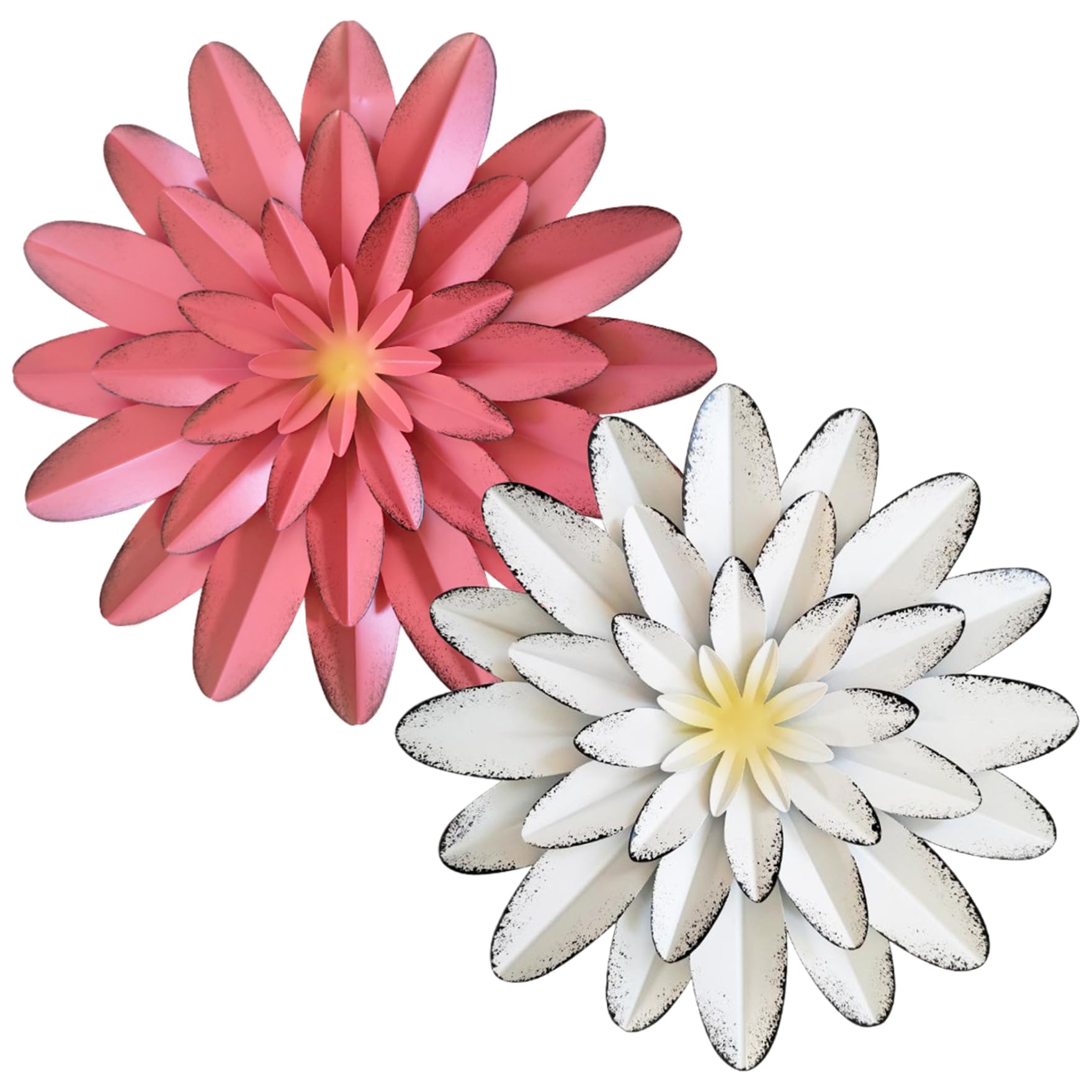 Décoration murale en métal d'art floral 3D au fini prestigieux