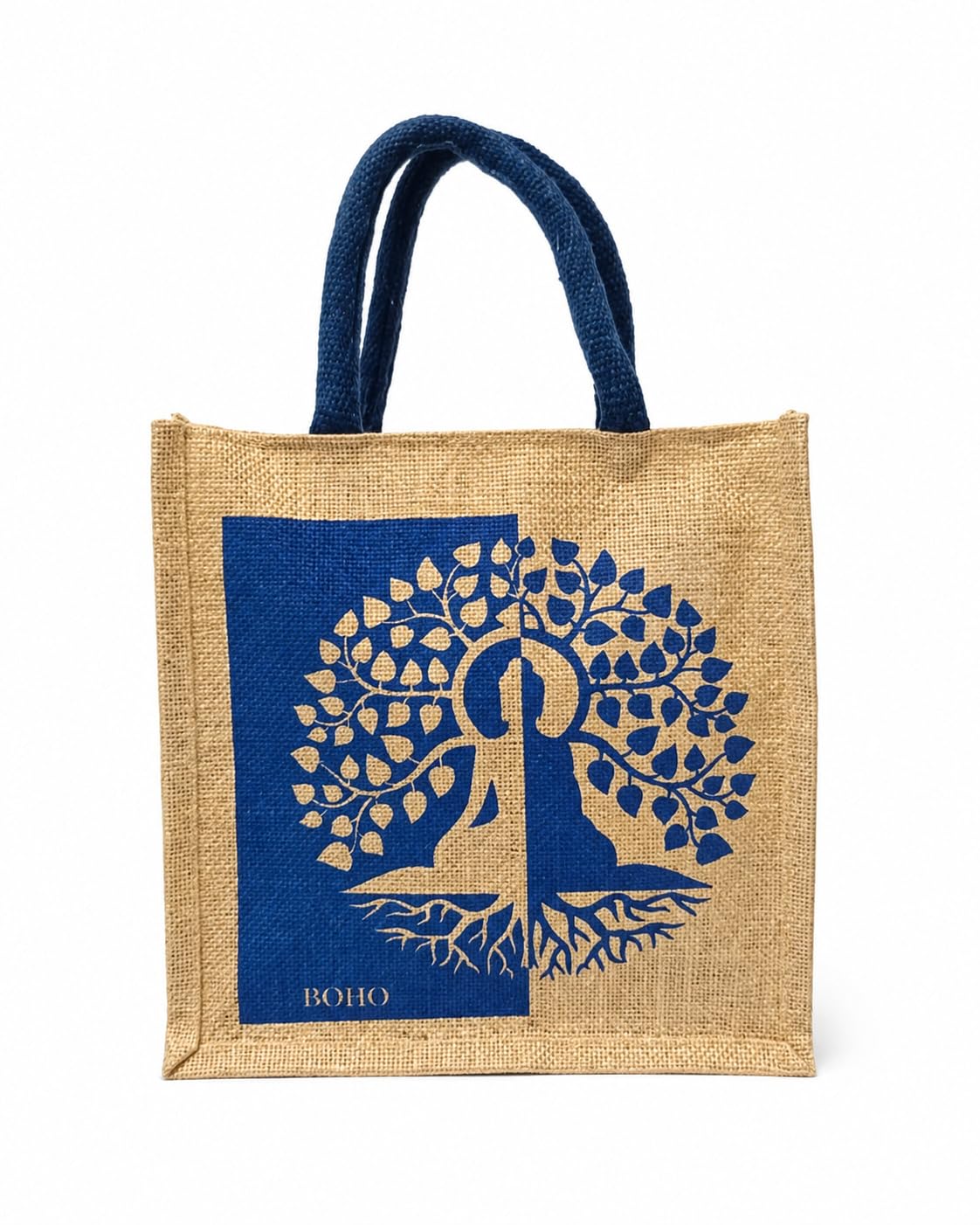 Printed Jute With Leather Handle and Digital Printed Lunch, Office, Grocery, Picnic, Tote, Tiffin, Shopping, Jute Bag with Padded Cotton Handles-image-6