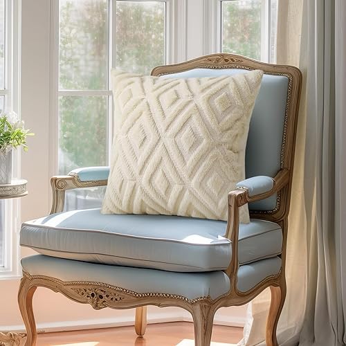 Miniatura 5 de Pallene Juego de 2 fundas decorativas para cojín lumbar de piel sintética suave de 12 x 20 pulgadas  12.0 x 20.0 in., de terciopelo de lana corta