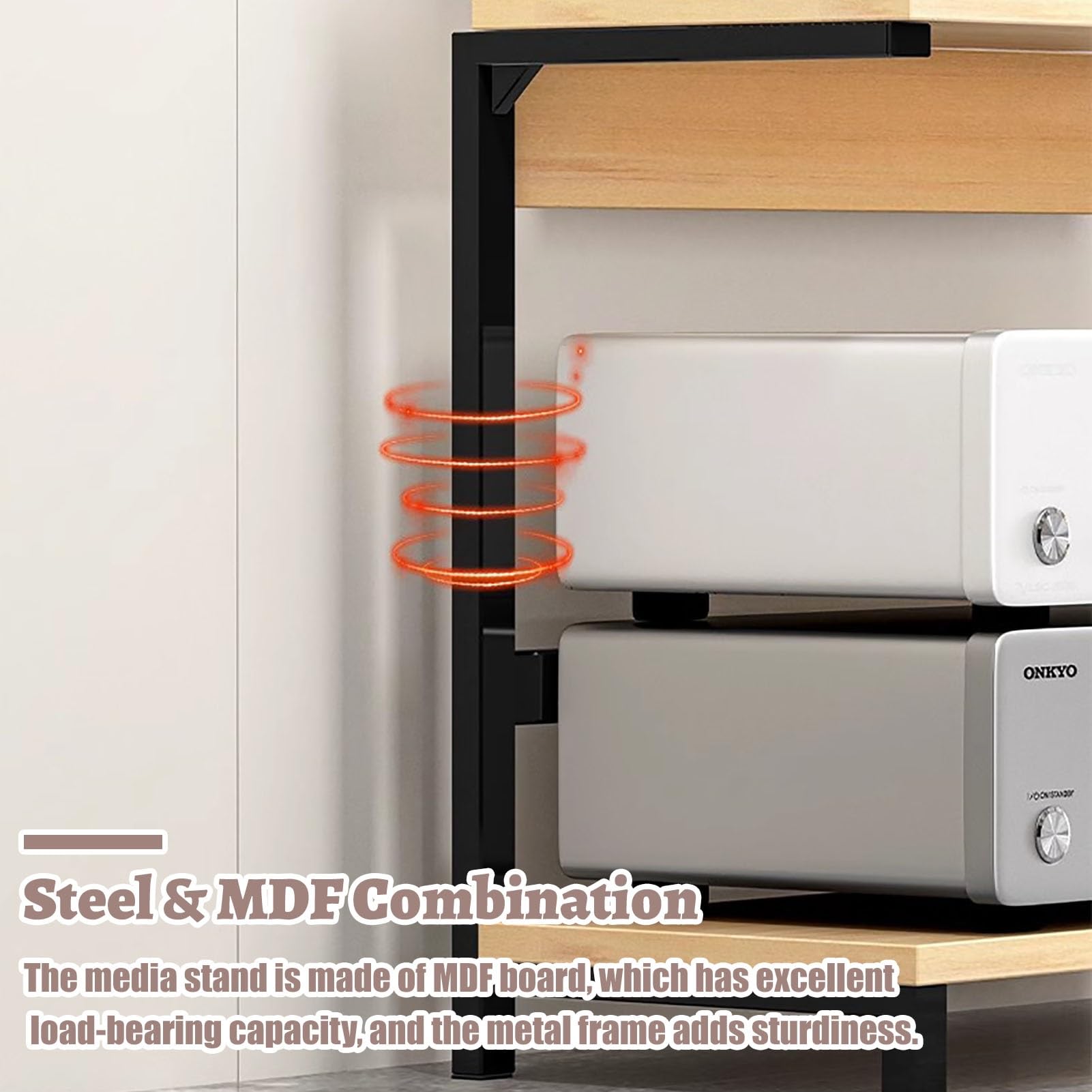 Mobile Stereo Hi Fi Rack Lettori CD Multidisco Indipendenti per La Casa, Supporto per Componenti AV, Mobile Stereo, Torre Audio-Video, Supporto per Giradischi per Riporre Gli Altoparlanti