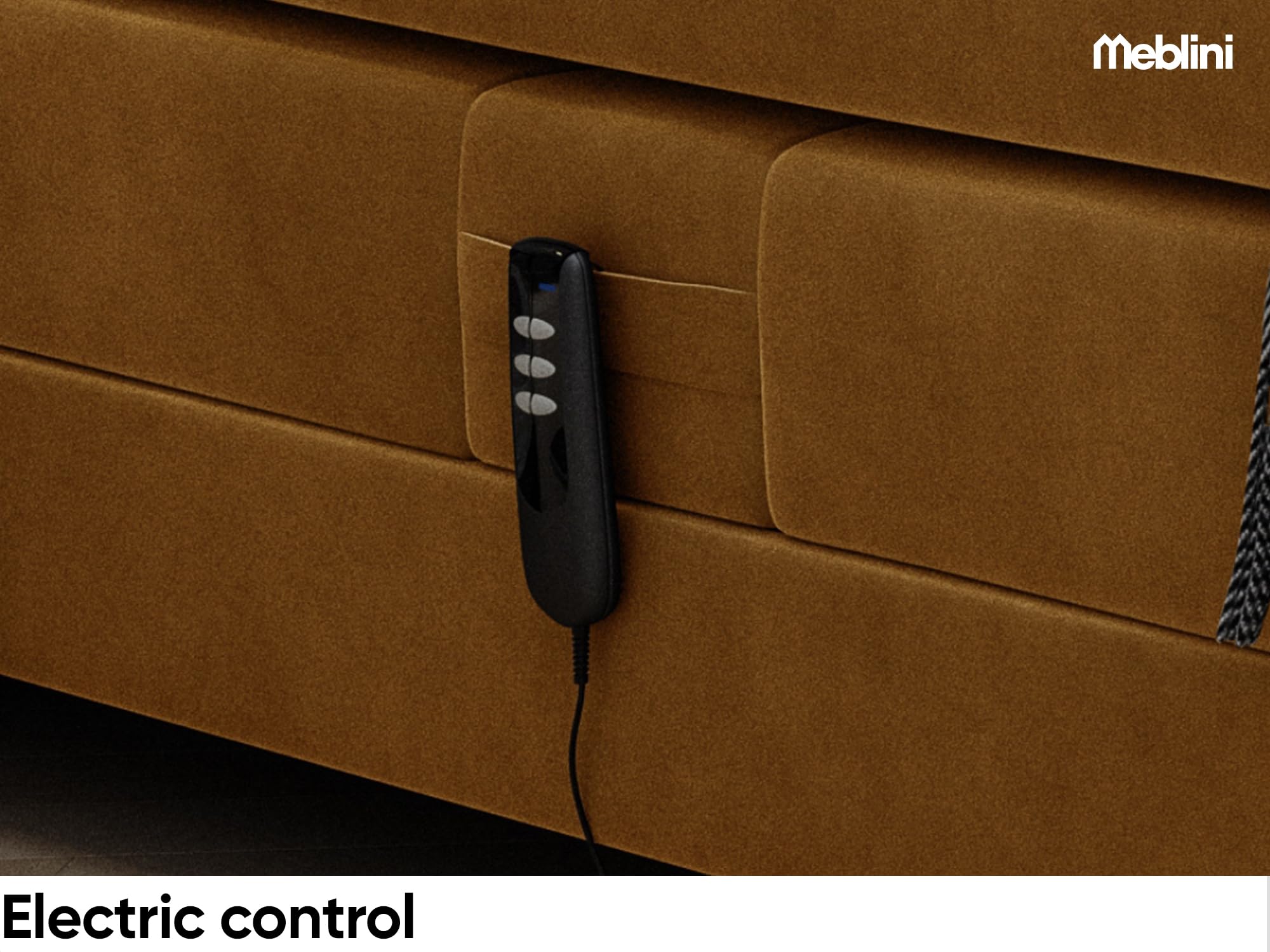 MEBLINI Boxspringbett Elektrisch Verstellbar mit LED - Gepolstert Doppelbett mit Matratzen und Toppers - Polsterbett - Bett mit Kopfteil - SANTORE - 120x200 - H3/Dunkelgrau Samt