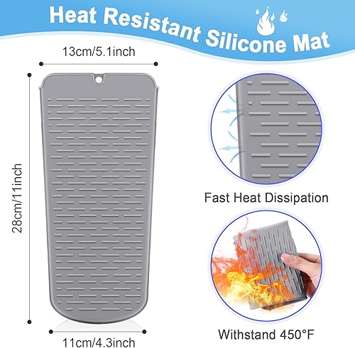 Vista 52 de Shappy Funda de viaje para rizador, 2 piezas, resistente al calor, funda de neopreno para alisador y herramientas calientes de silicona, bolsa plana