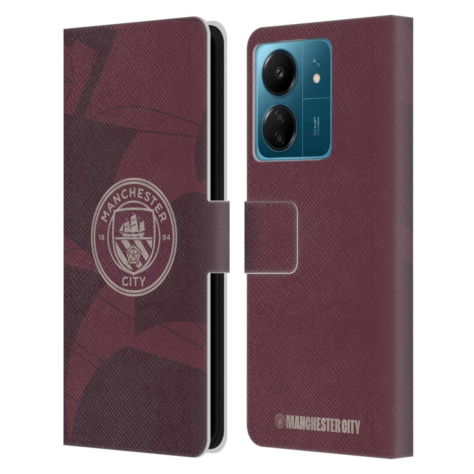 Head Case Designs Officially Licensed Manchester City Man City FC Third 2024/25 Badge Kit Leather Book Wallet Case Cover Compatible with Xiaomi Redmi 13C 4G