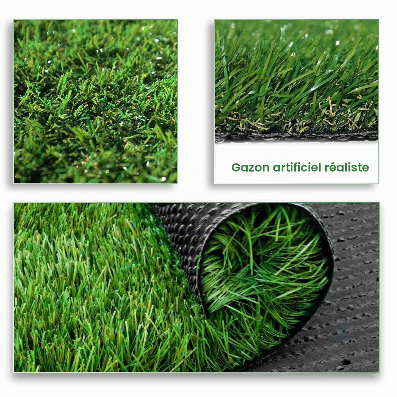 LITA Gazon artificiel synthétique de qualité supérieure,hauteur de pile de 10mm,faux gazon synthétique haute densité,pelouse pour chien de compagnie de jardin à l'aspect naturel et réaliste(1mx3m)