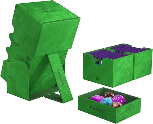 Miniatura 5 de Stronghold - Caja convertible para 200+ XL, almacenamiento de cartas de doble manga, protector de juego de cartas con cajón de accesorios,