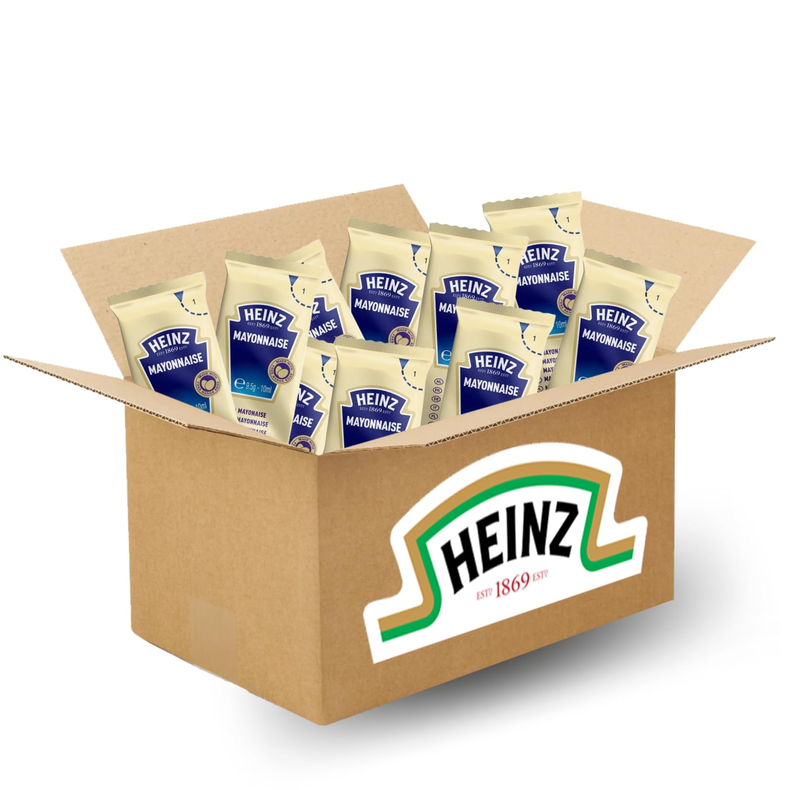 HEINZ Mayonnaise Sticks Individuels 10ml | 30 Doses de Sauce Crémeuse Œufs Plein Air pour Burgers Frites Salades
