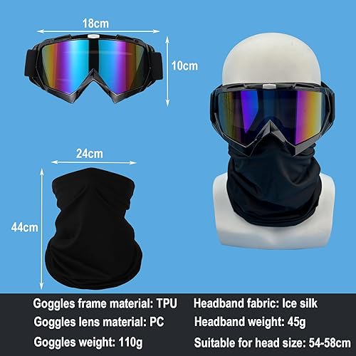 Miniatura 2 de Gafas de motocicleta Dirt Bike ATV Off-Road Motocross gafas con protección solar UV cuello polaina cubierta facial