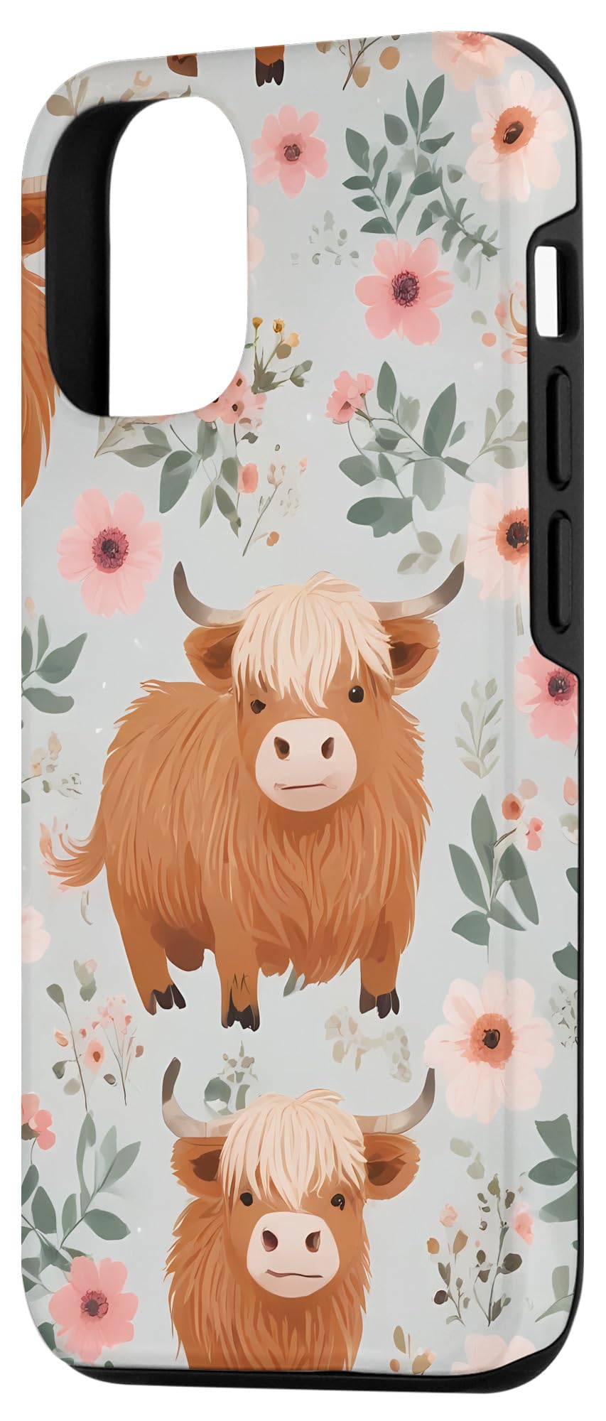 iPhone 13 Pro Country Boho Highland Cow with Floral Western Case - Image 2