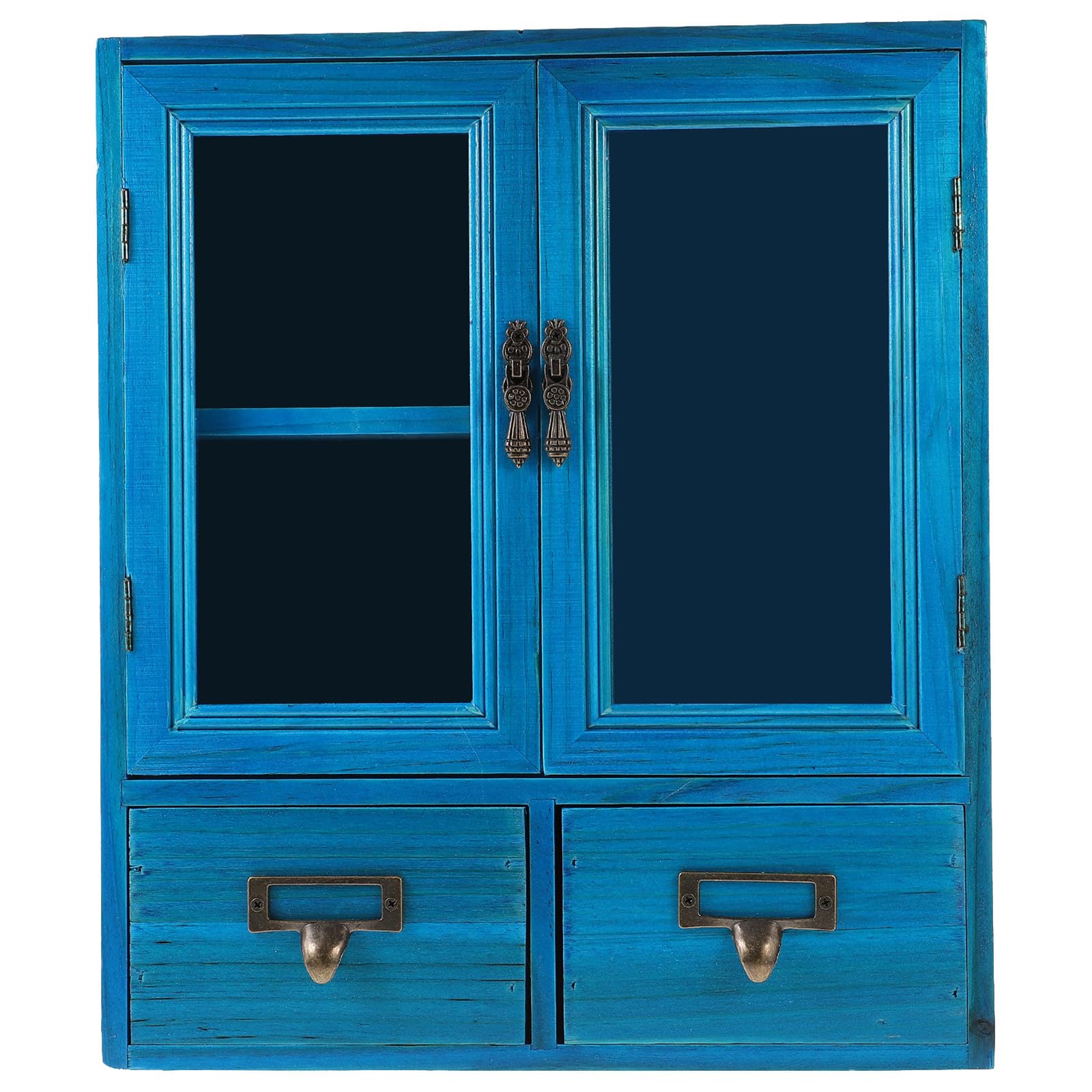 BHGFYXBS Rustic Wooden Wall Cabinet With Two Doors – Kitchen Countertop Sto Small Shelf For Home & Office Slish And Functal Sto Solut