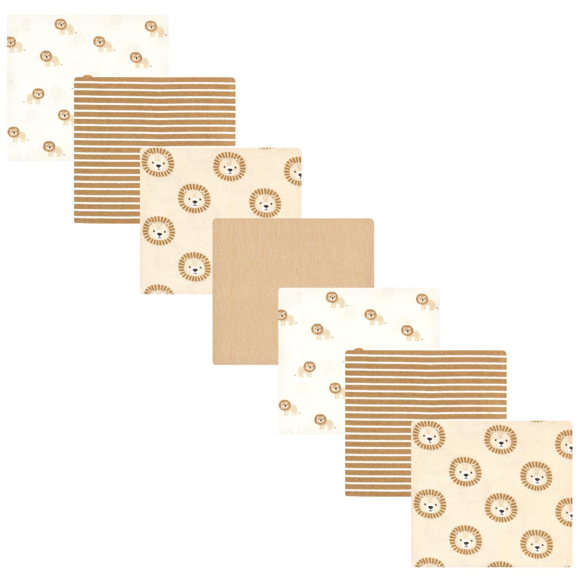 Hudson BabyUnisex Baby Cotton Flannel Receiving Blankets Bundle, Brave Lion, One Size