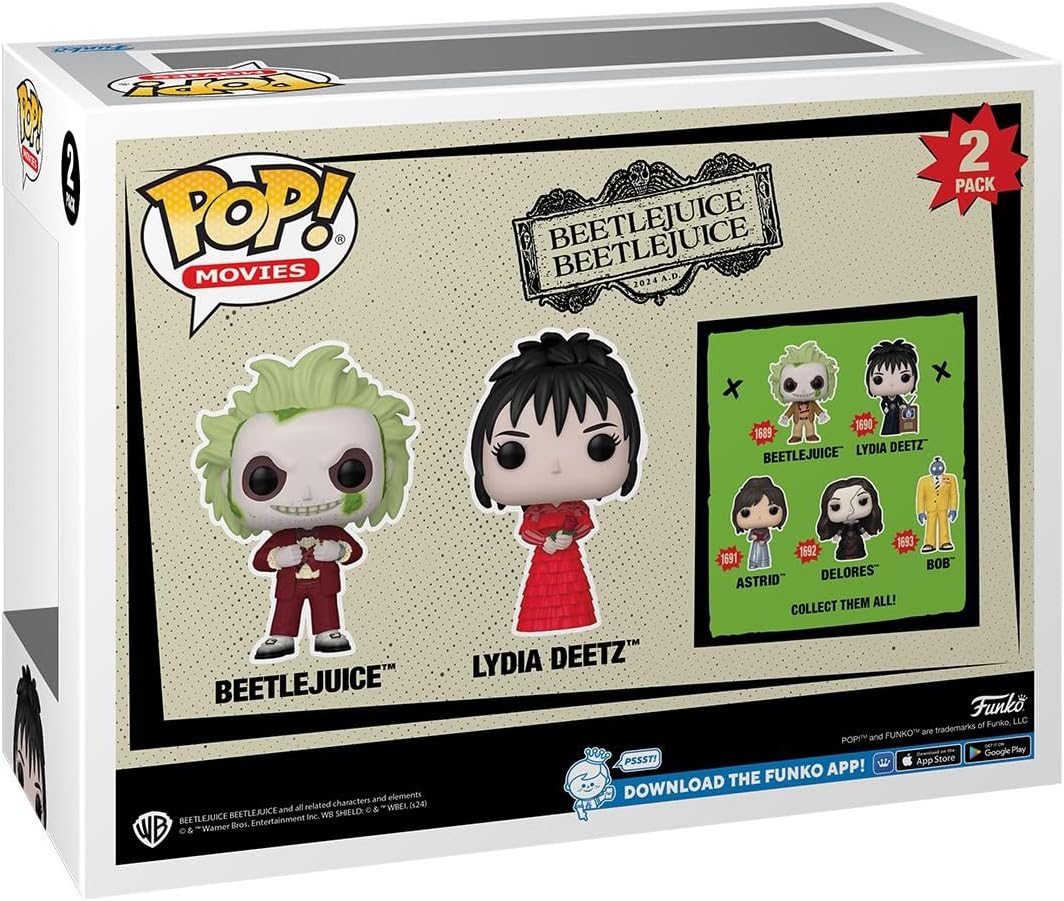 Funko Pop! Movies: Beetlejuice Beetlejuice - Beetlejuice and Lydia Deetz, 2-Pack