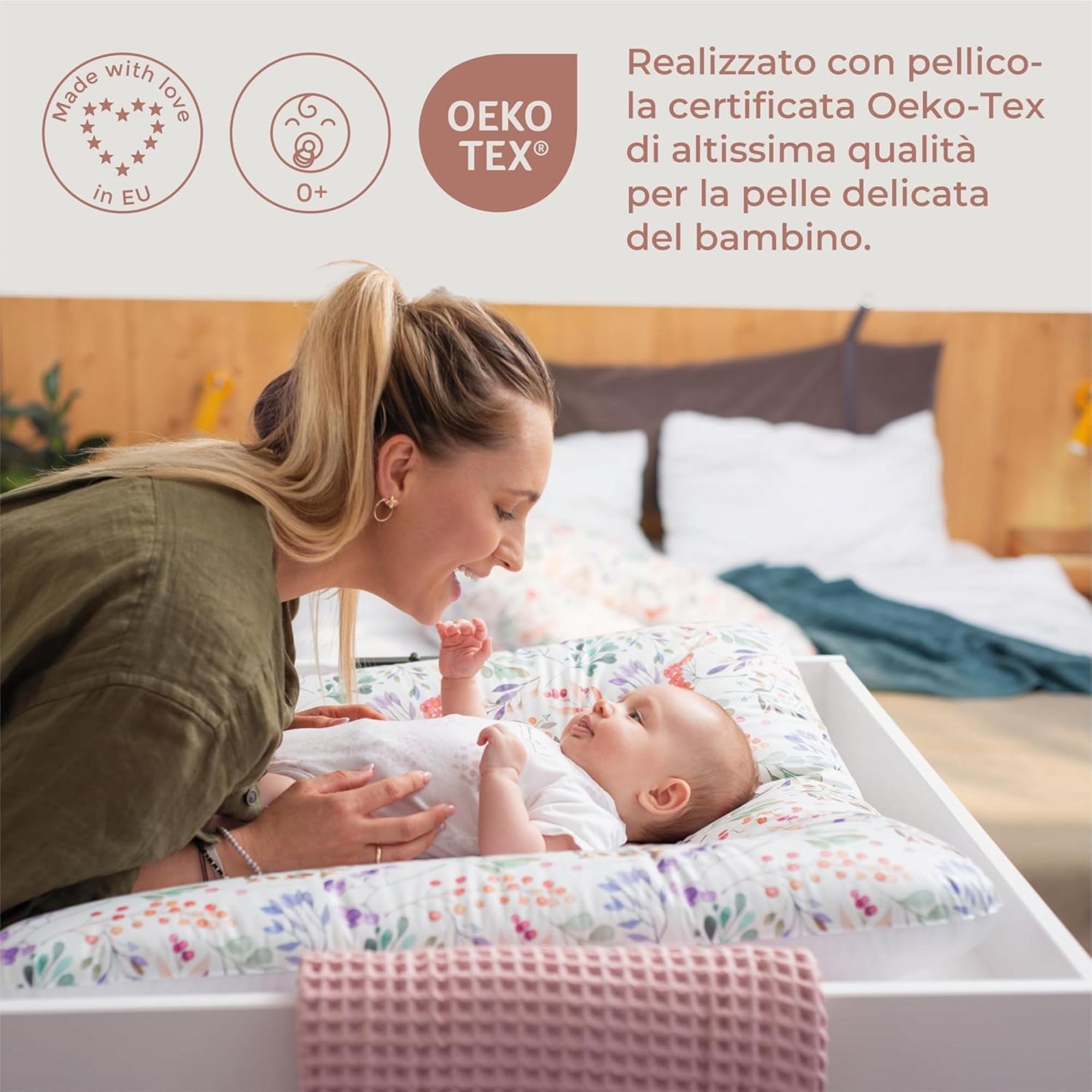 Ceba Baby® Fasciatoio Materassino - Fasciatoio neonato morbido - Cuscino Fasciatoio Lavabile per bambine e bambini - certificato Öko-Tex - impermeabile - 70x50 cm - Happy Safari