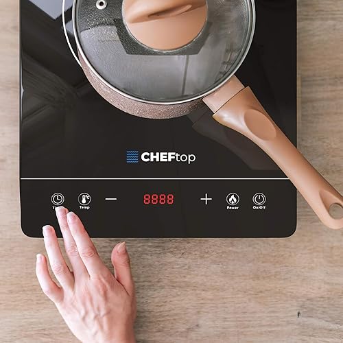 Miniatura 5 de Cheftop - Quemadores de inducción portátiles de inducción de 120 V, parte superior de cerámica digital con bloqueo de seguridad para niños, 1800