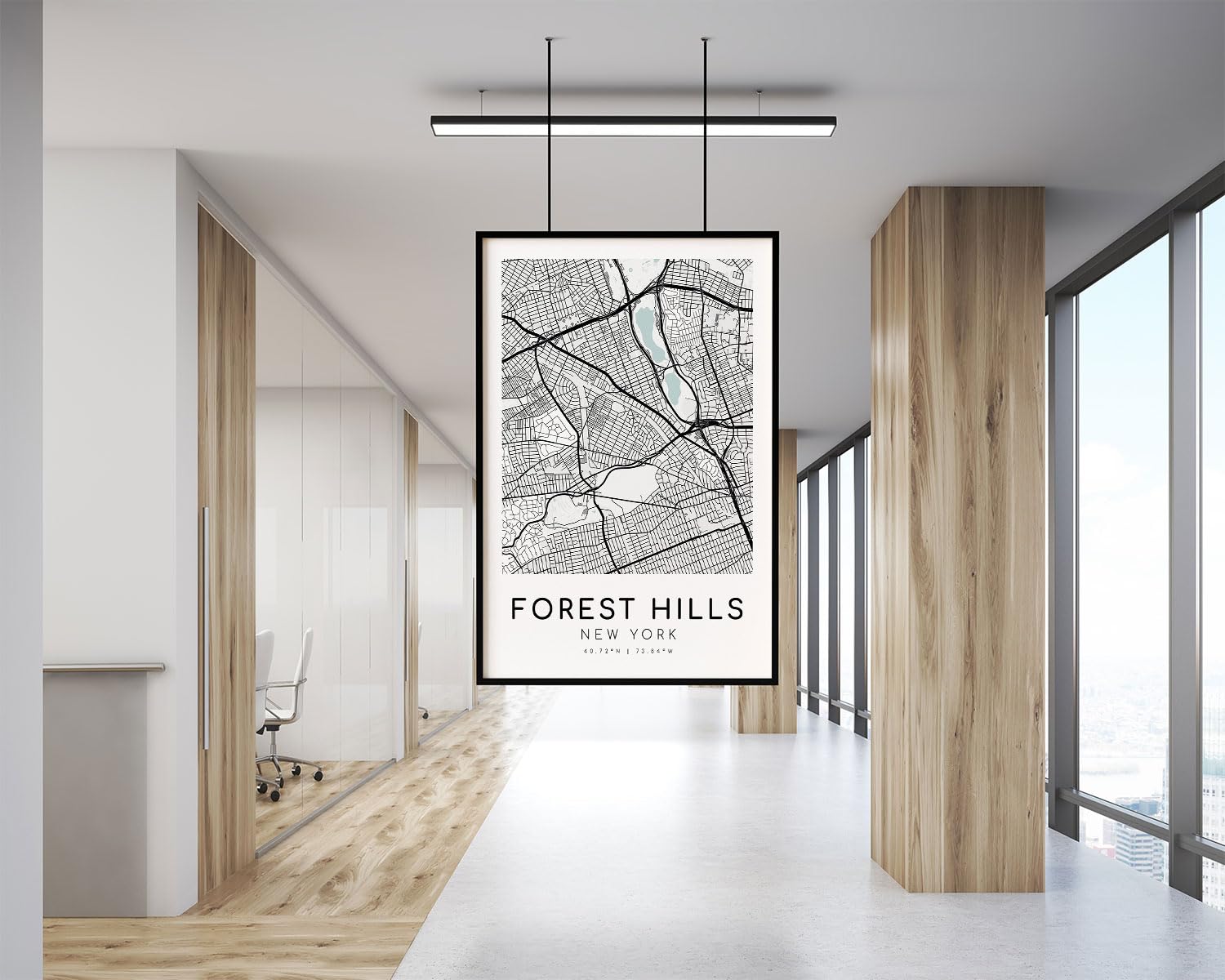 Amazon.com: Modern Poster of Forest Hills New York NY | 11x17
