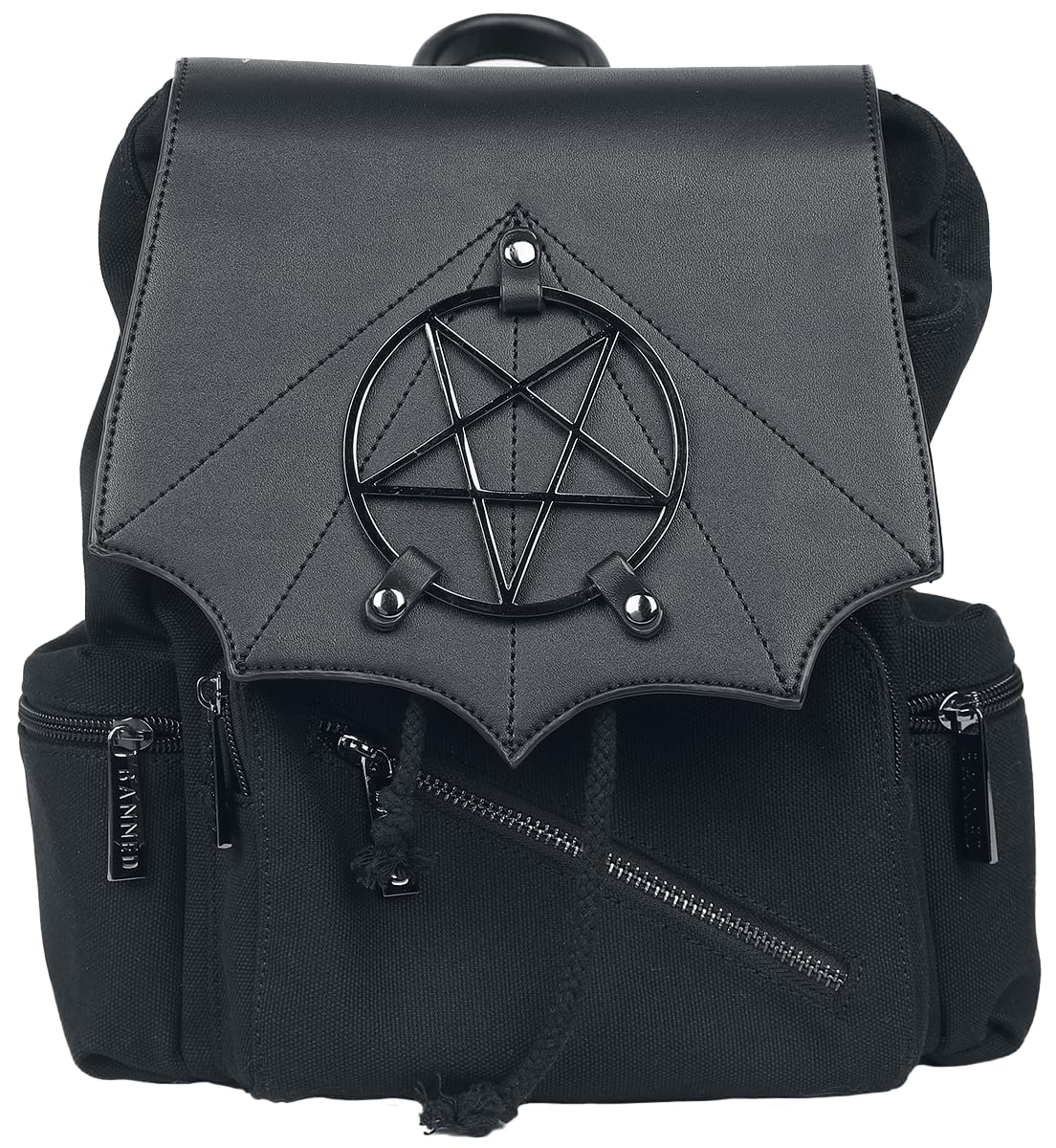 Banned Alternative Moloch Pentagram Mujer Mochila Negro 90% Algodón, 10% Poliuretano