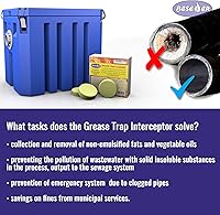 Vista 9 de Trampa interceptora de grasa comercial de 20 libras, trampa de grasa de plástico debajo del fregadero para restaurante cafetería, trampa de grasa
