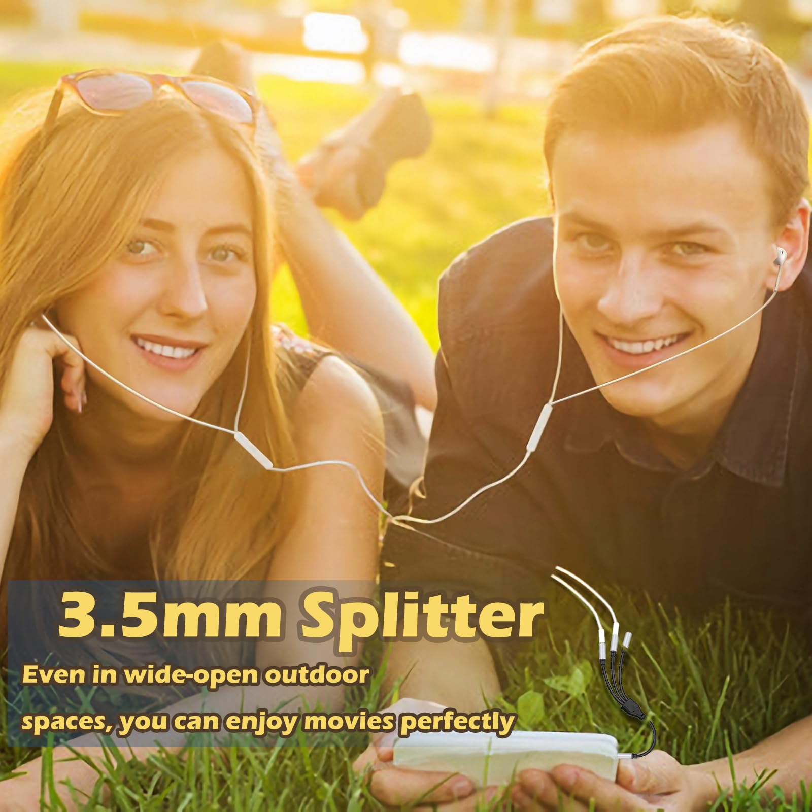 3,5 mm TRS-Stereo-Audio-Splitterkabel, 3,5 cm, 1 Stecker auf 3 Buchsen, Kopfhörer-Aux-Splitter, Hi-Fi-Stereo-Audio-Kopfhöreranschluss-Adapter für Telefon, PS4, Switch, Tablets, Verstärker und
