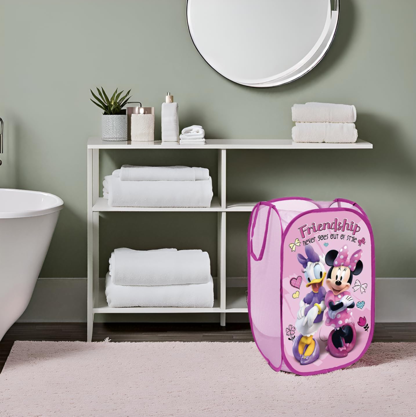 Disney Cesto pieghevole Minnie Mouse 36x36x58 cm per giocattoli e vestiti