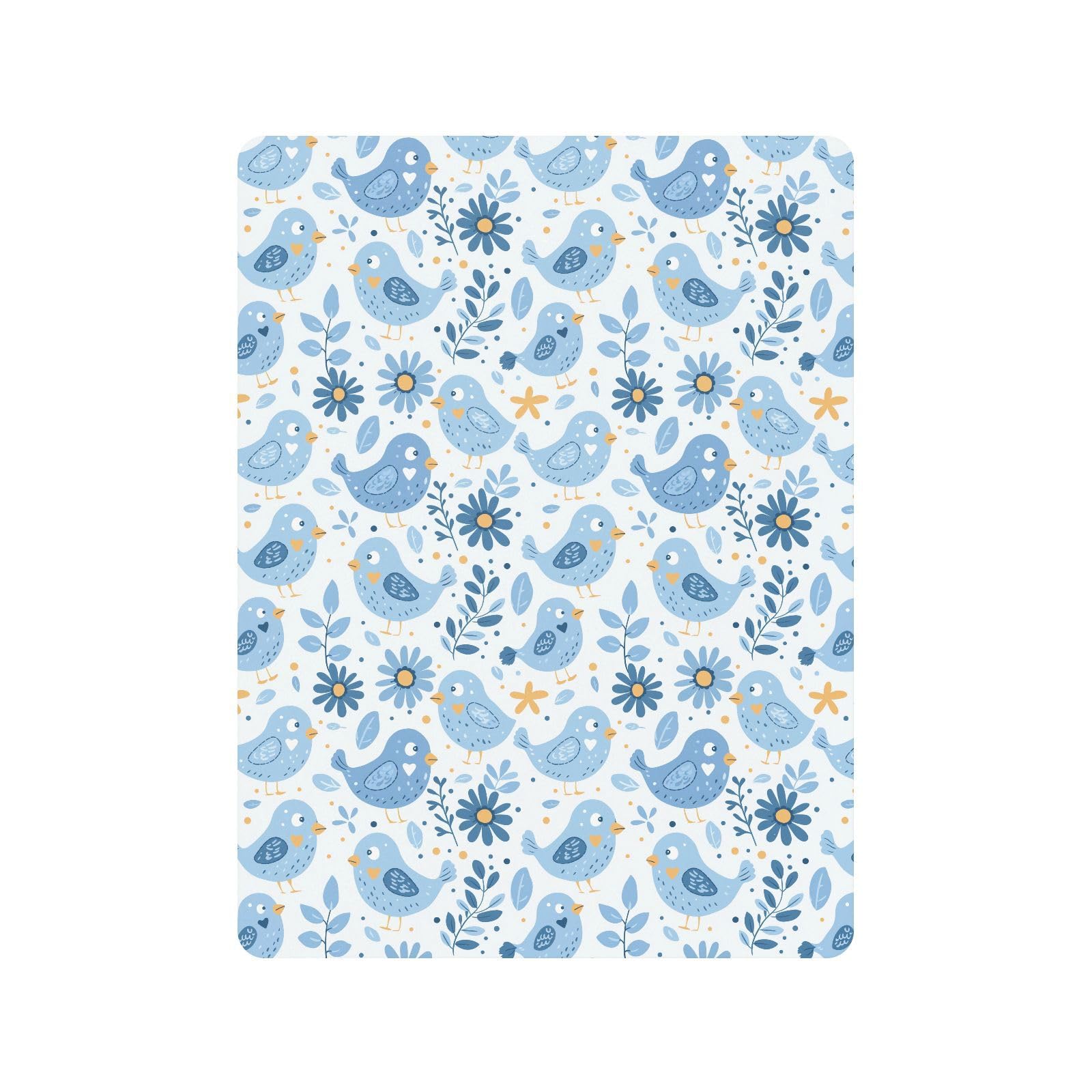 Baby Blue Chick Flower łóżeczko dziecięce prześcieradła dla chłopców dziewcząt bawełniane prześcieradło dla niemowląt miękka elastyczna muślinowa pościel do łóżeczka, 1 opakowanie