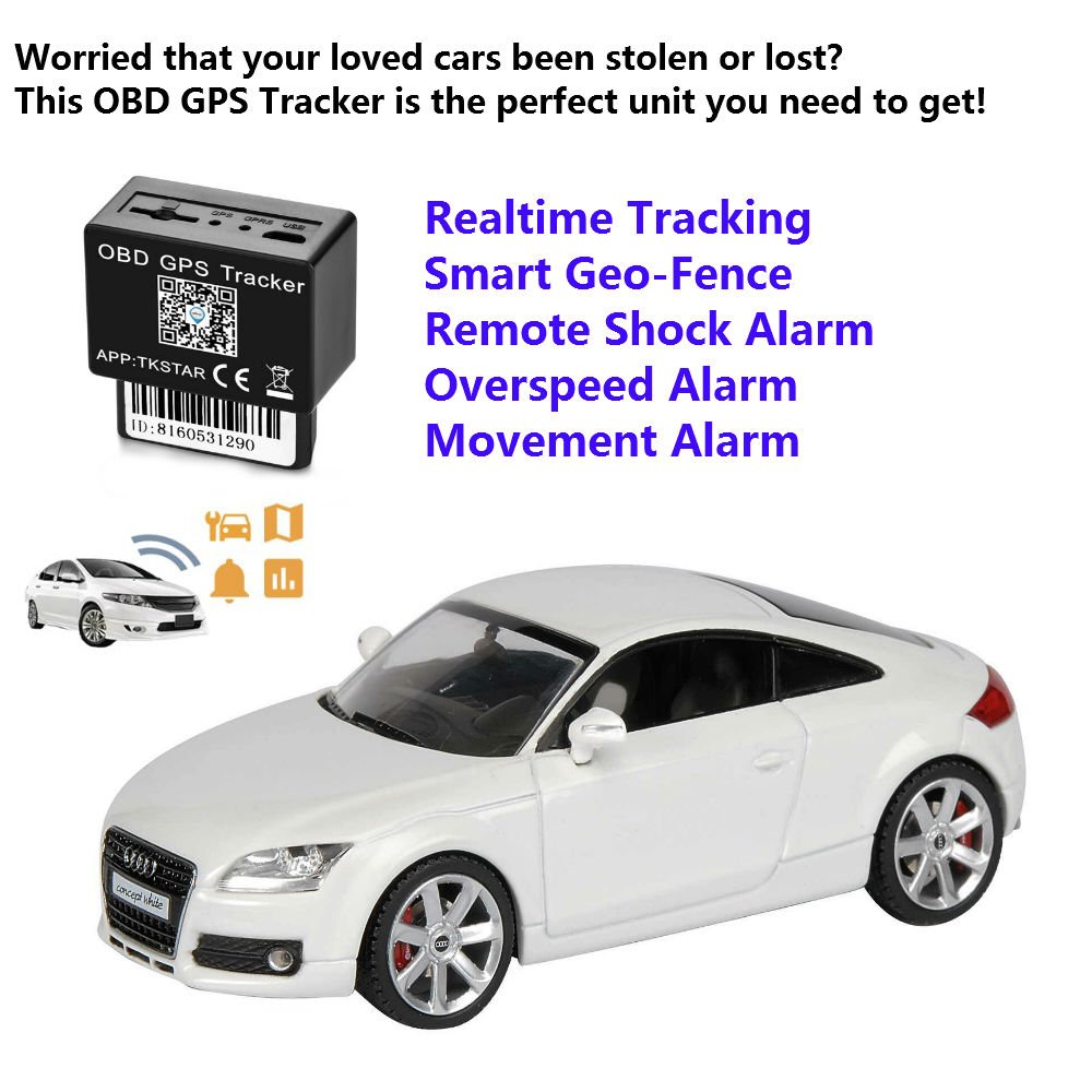 Winnes TK816 Traceur GPS pour voiture 4G OBD2 Tracker GPS résistant à l'eau Alerte de vitesse application gratuite pour camionnette et voiture