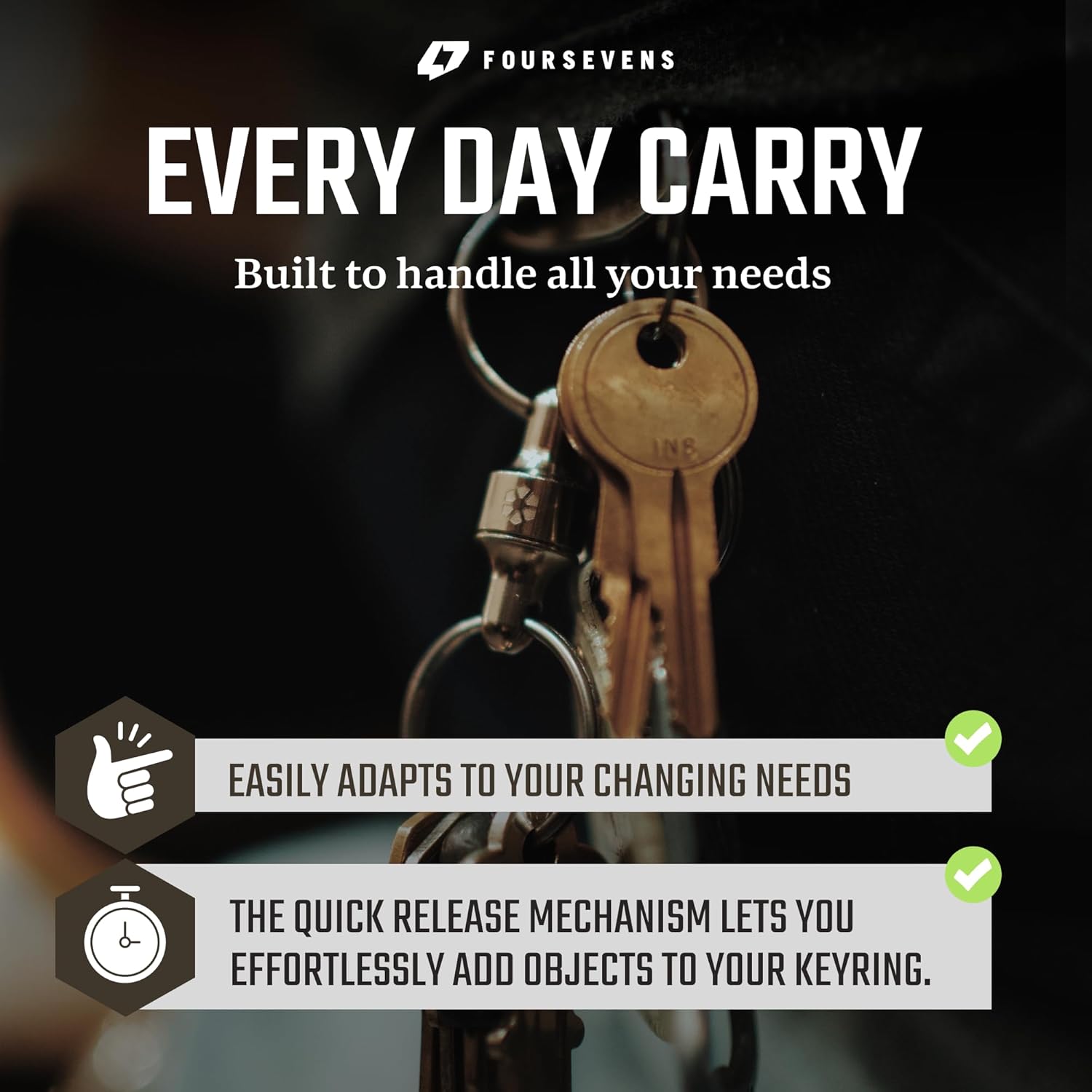 Kappa Quick Release EDC Keychain, Secure and Stylish Pull Apart Detachable Keychain