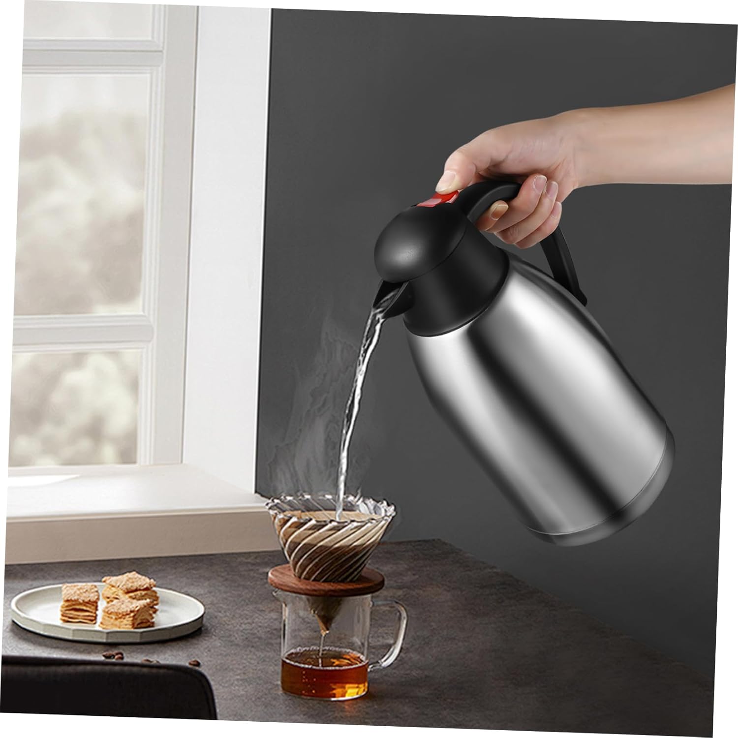 MAGICLULU Flask Insulated Bottle Vacuum Insulation Capacity Stainless Steel for Hot Cold Drinks