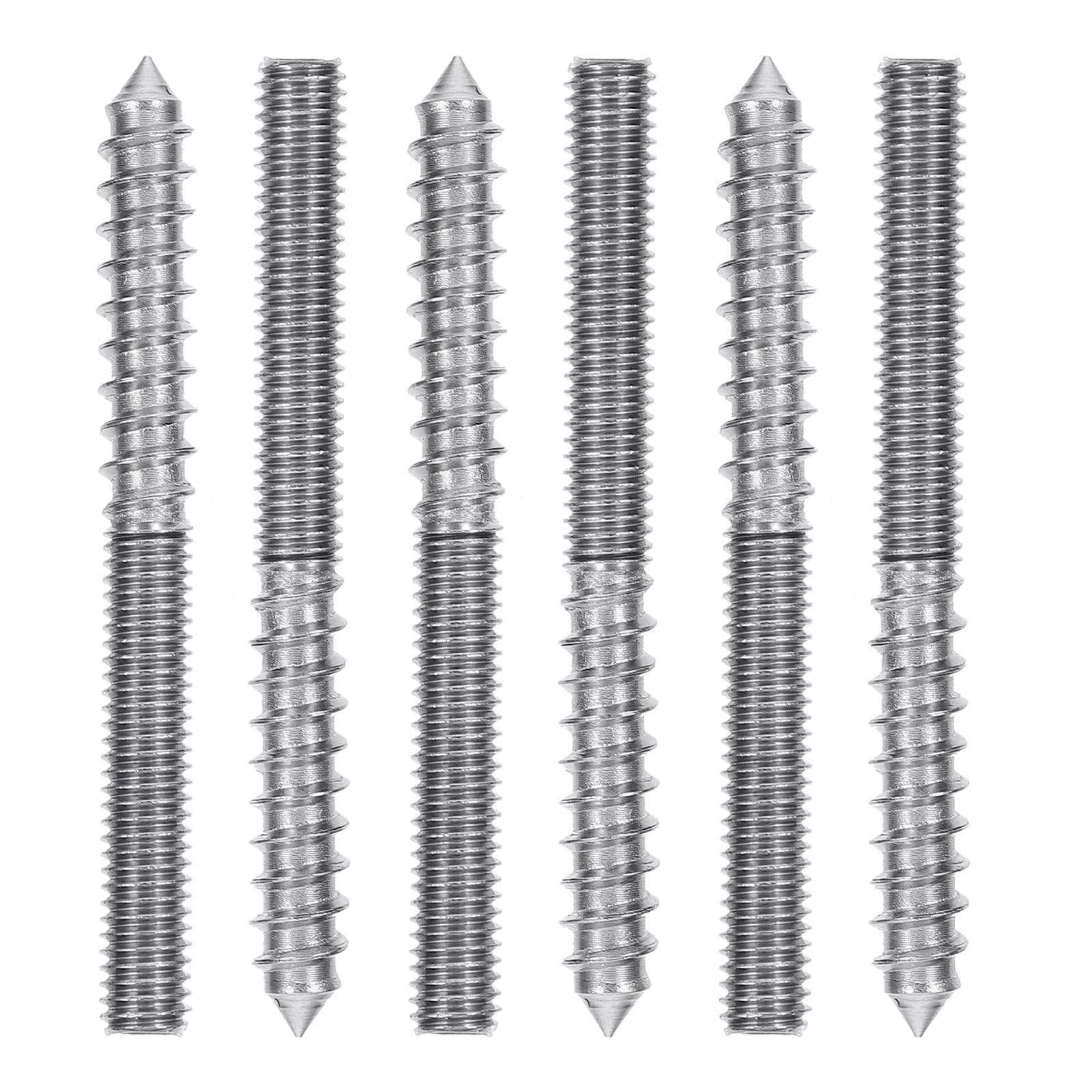 Tornillos autorroscantes de doble extremo M6 60 mm Acero inoxidable Plata Paquete de 6