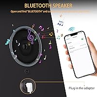 Vista 2 de Hasipu Espejo de Maquillaje LED con Altavoz Bluetooth, Espejo de Tocador de 14" x 10" con Luces, 3 Modos de Luz, Control Táctil Inteligente