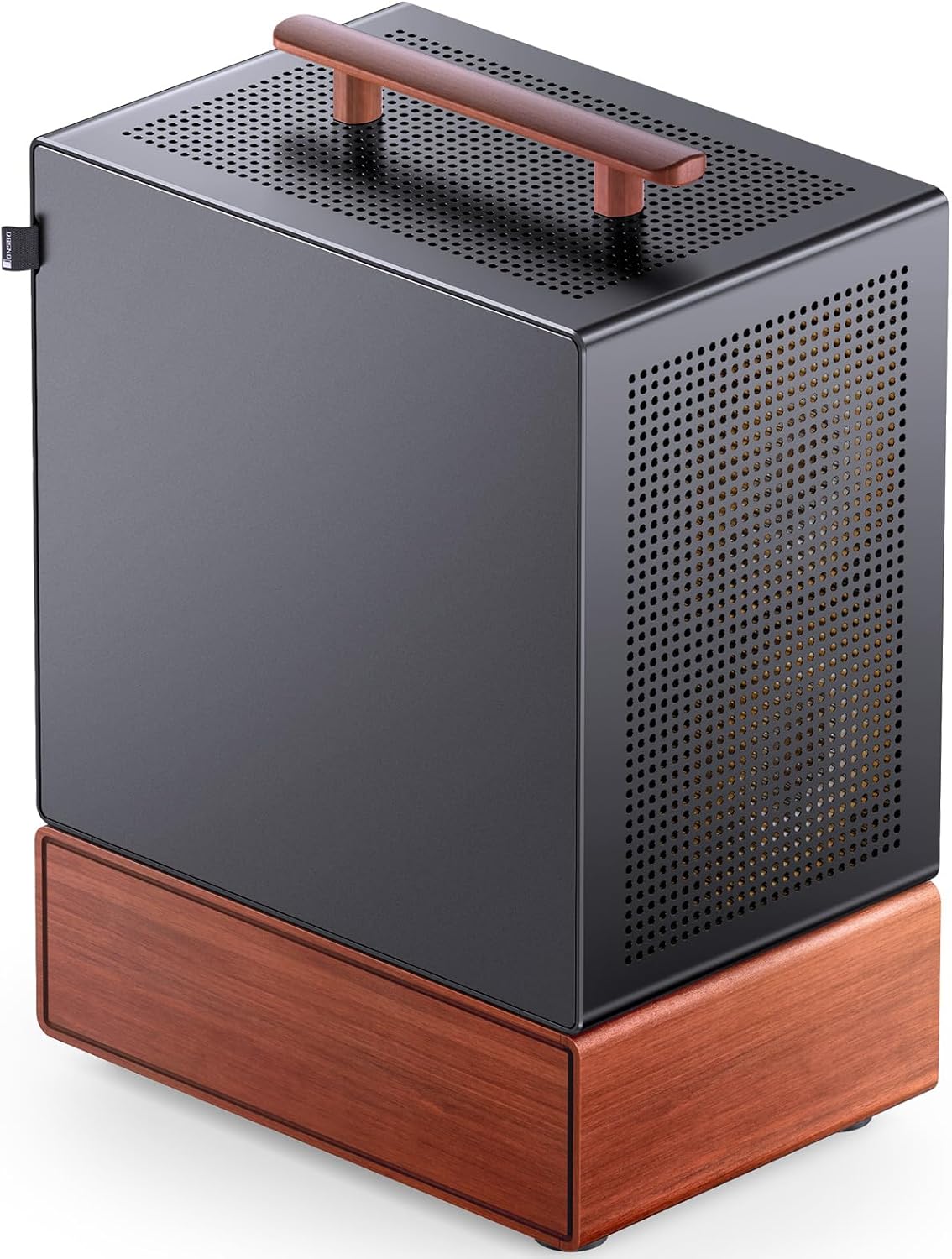 Internal view of the JONSBO T7 PC case with installed components, showing fan positions and CPU cooler clearance.