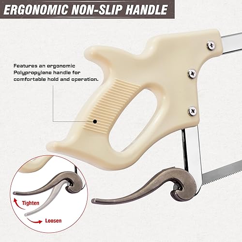 Miniatura 3 de KATA Sierra de carnicero para procesamiento de carne, sierra de mano para carne y hueso con hoja SK5 de 17.5 pulgadas, uso para el hogar, ganado