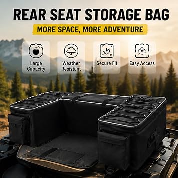 ZORQ ATV Rear Seat Storage Bag for Access Motor Xtreme Enduro 480 2015-pr, Four Wheeler Cargo Bag Thickened Cushion Back Seat for Outdoor Adventures and Gardening