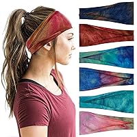 Vista 9 de Diademas para mujer, diadema ancha de entrenamiento, bandas para la cabeza de yoga para mujer, accesorios para el cabello, banda de moda, Tie Dye