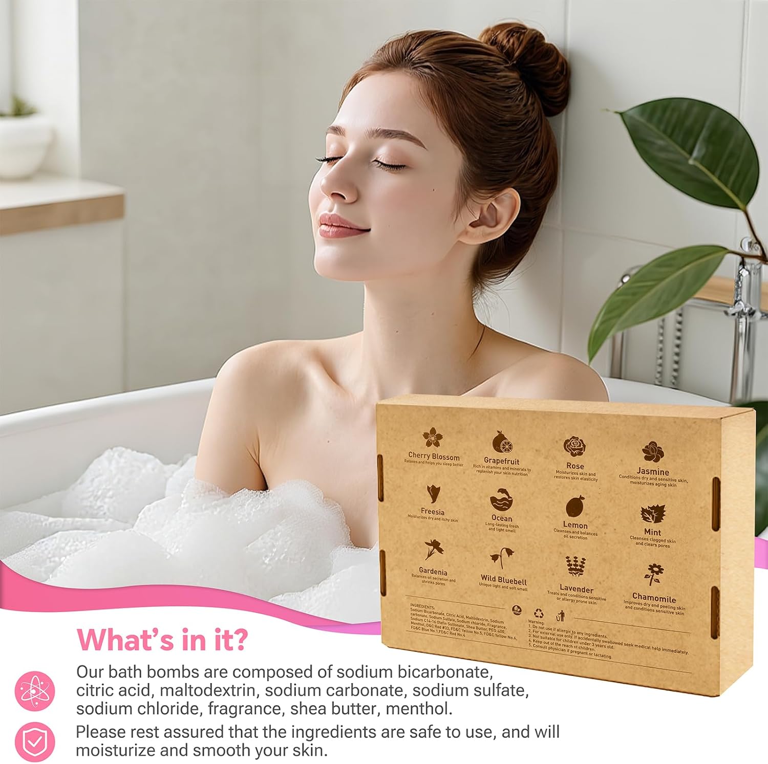 Bath Bombs for Women, 12 PCS Bath Set, Natural Bubble Bathbombs with Shea Butter, Dry Skin Moisturizing, Present for Christmas, Birthday, Valentine’s Day for Mom, Wife, Her, Girls - Image 6