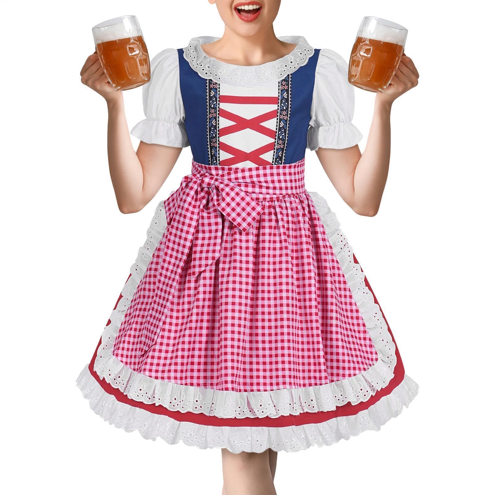 Costume Dirndl tedesco per ragazze, per feste della birra, cosplay