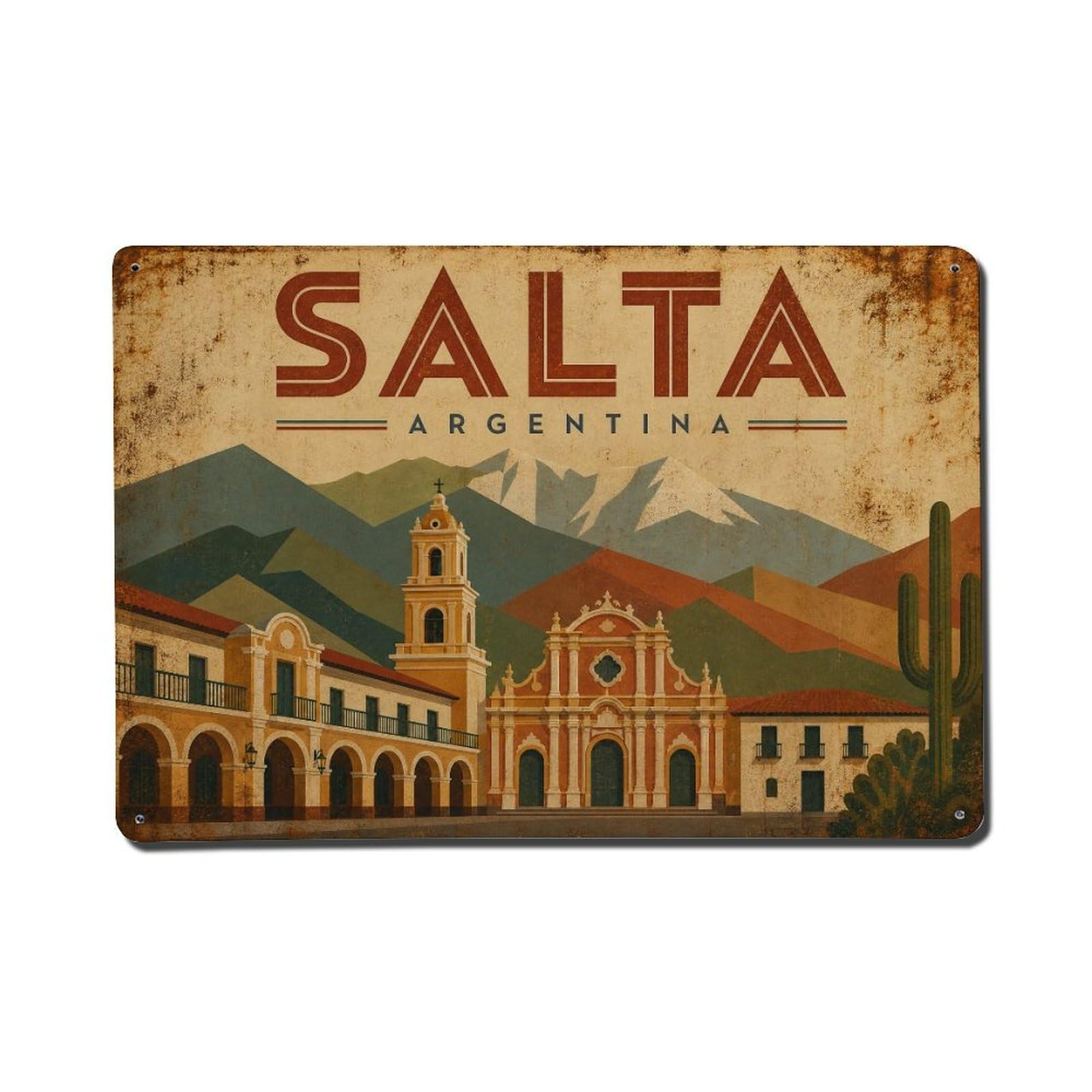 Metal Tin Sign Travel Retro Argentina Salta
