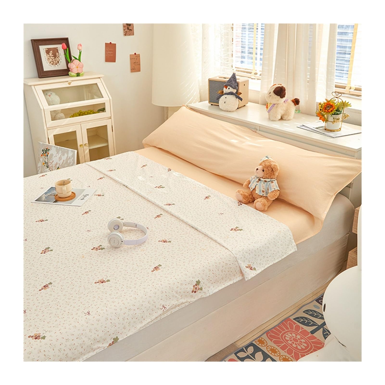 GBHMJU Cotton Sleeping Bag Liner Flower Lightweight Travel Sheet for Hotels Single/Double Adult Sleep Sack for Travel Camping Hotel(Orange,160x230cm-63x90)