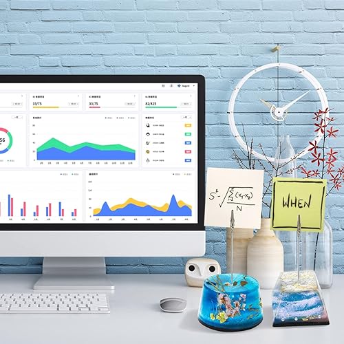 Miniatura 5 de Voyyphixa 4 soportes para números de mesa, moldes de resina con 8 clips, moldes geométricos de silicona para resina epoxi, soporte de fotos, molde