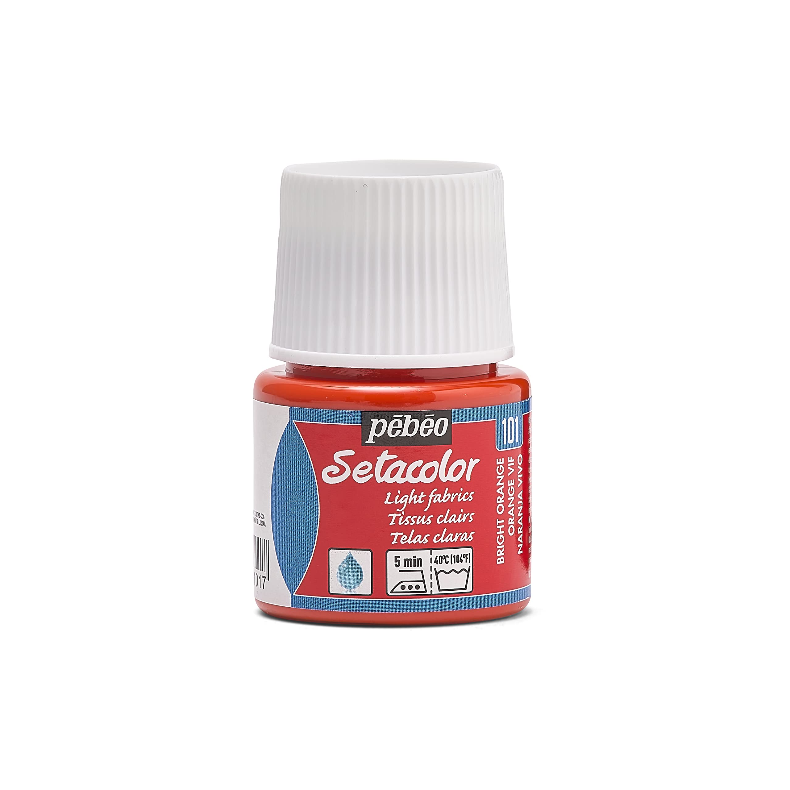 Pebeo Light Fabric Setacolor Fabric Paint, 45ml, Vivid Orange